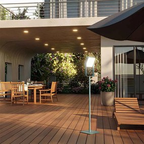 Piantana Solare in alluminio 120cm Ricaricabile USB-C - Verde Pastello Colore Bianco Naturale 4.000K