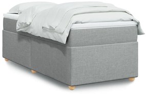 Giroletto A Molle Con Materasso Grigio Chiaro 80x200 Cm Tessuto /