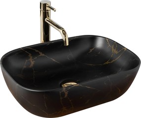 Lavabo da appoggio Rea Belinda Black Marble Mat