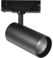 Faro LED JET con adattatore trifase in alluminio nero 40W con funzione CCT