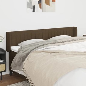 Testiera Ad Orecchio Marrone Scuro 183x16x78/88 Cm İn Tessuto /
