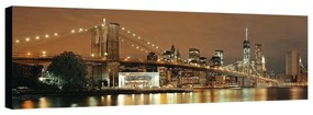 Stampa su tela Brooklyn bridge illuminato, multicolore 160 x 60 cm