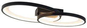 Plafoniera di design nera con LED inclusa - Alexandra