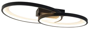 Plafoniera di design nera con LED inclusa - Alexandra