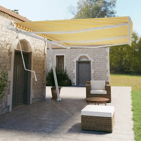 Tenda Da Sole Autoportante Automatica 600x350 Cm Gialla Bianca /