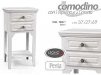 Comodino da camera bianco shabby cm 37 x 26.5 x 69 h