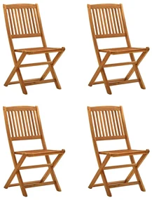Sedie da giardino pieghevoli 4pz in legno massello di eucalipto