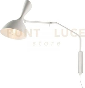 Applique a parete morgan bianca 1 luce attacco e27 74,5x18x53cm ori...