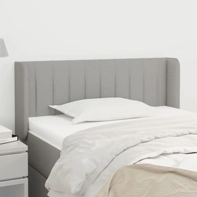 Testiera Ad Orecchio Grigio Chiaro 103x16x78/88 Cm İn Tessuto /