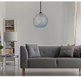 Lampadario su corda  JUTE 1xE27/60W/230V blu