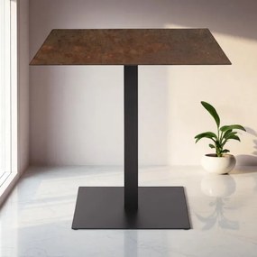 Tavolo bar pub ristorante da esterno 80x80 cm con piano in HPL Corten H 74