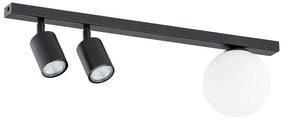 Plafoniera Minimal 3 Luci Sobek In Acciaio Nero E14+Gu10
