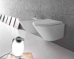 Ceramica Globo Forty3 Vaso Sospeso Senza Brida senza sedile in ceramica Bianco lucido