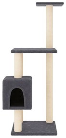 Albero per gatti con tiragraffi in sisal grigio scuro 104 cm