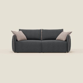 Flexar divano con sedute allungabili e schienale in piuma in morbido bouclé impermeabile T07 antracite - rosa