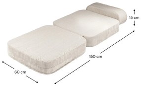 Poltrona per bambini color crema con rivestimento in velluto a coste Flip – Wigiwama