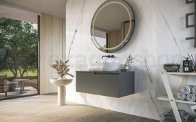 Mobile bagno Grigio opaco 90x46 Sorrento un cassetto con lavabo da appoggio in ceramica