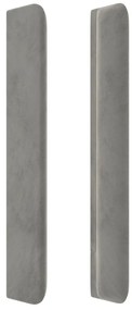 Testiera ad orecchio grigio chiaro 103x16x118/128 cm in velluto