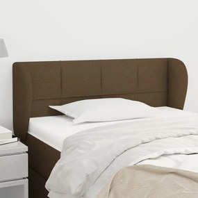Testiera Ad Orecchio Marrone Scuro 83x23x78/88 Cm İn Tessuto /