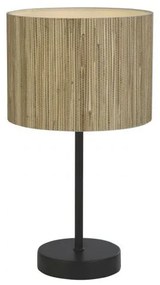 Lampada da tavolo meadow 1lt, paralume in erba naturale e metallo nero