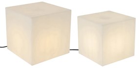 Set di 2 lampade da terra per esterni bianche 30 e 38 cm quadrate IP44 - Nura