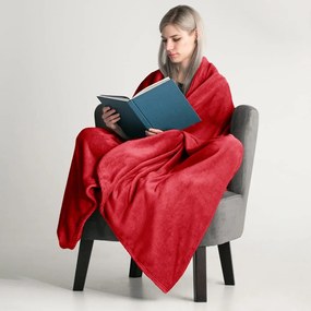 Coperta in microfibra rossa, 160 x 210 cm Mic - DecoKing