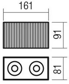 Redo 01-3411 - Faretto DELPHI 2xGU10/7W/230V 16,1x8,1 cm dorato