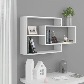 Mensole A Muro Bianco Lucido 104x20x58,5cm İn Legno Multistrato /