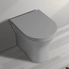 Vaso filomuro serie Feeling senza brida in ceramica grigio opaco