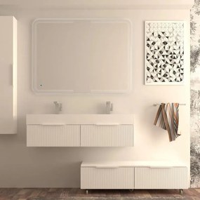 Mobile da bagno sotto lavabo BADEN HAUS Modula bianco laccato opaco L 120 x H 25 x P 44 cm 1 cassetto, lavabo non incluso