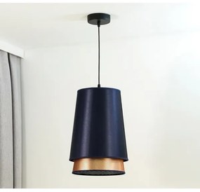 Duolla - Lampadario a sospensione con filo BELL SHINY 1xE27/15W/230V diametro 25 cm blu/rame