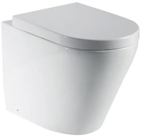 Vaso WC filomuro SENSEA easy, sedile incluso P 54.5 x L 36 x H 39.5 cm bianco