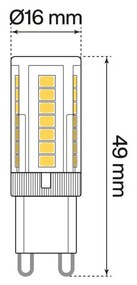 Lampada LED G9 4W Ceramic 110lm/W - Premium Colore Bianco Caldo 3.000K