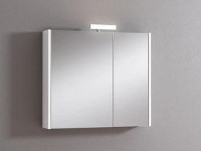 Pensile con luce Akira laccato lucido bianco L 80 x H 70 x P 15.5 cm