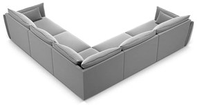 Divano angolare grigio chiaro con rivestimento in velluto Vanda – Mazzini Sofas