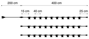 Illuminazione per feste nera collegabile con spina 14m 30 luci IP44 - Lubber