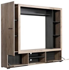CASSIDIE - parete attrezzata porta tv con armadio moderna minimal in legno