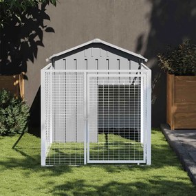 Casetta Cani Corsa Grigio Chiaro 117x201x123 Cm Acciaio Zincato /