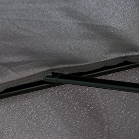 Mezzo Ombrellone da Giardino 230x130x249 cm in Metallo e Poliestere Grigio...