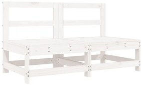 Set salotto da giardino 6 pz bianco in legno massello di pino