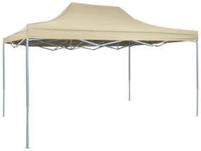 Gazebo Professionale Pieghevole 3x4m Acciaio Crema