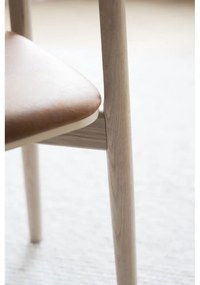 Sedie da pranzo in similpelle in colore marrone cognac-naturale in set di 2 pezzi Wolcott - Rowico