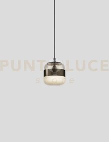 Futura sospensione p ambra ottone montatura nero opaco 1 luce attac...