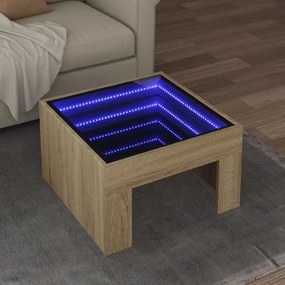 Tavolino Da Salotto Con Led Infinity Rovere Sonoma 50x50x30 Cm /