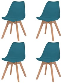 Sedie Da Pranzo 4 Pz Turchese İn Plastica /