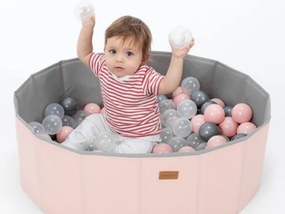 Piscina secca per bambini con palline pr. 80 cm rosa/grigio