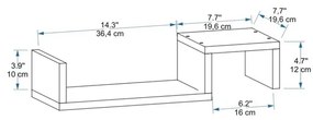 Mensola Sospesa Design A Onda 56x20x12 Moros Noce Chiaro