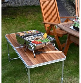 Griglia a carbone portatile cromata lucida