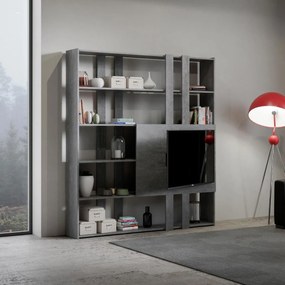 Libreria Multifunzionale Porta TV Kato 178x204x36 cm, Libreria N / Cemento
