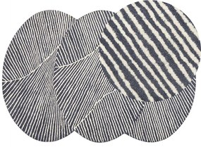 Tappeto ovale lana bianco e grigio grafite 140 x 200 cm ZABOL Beliani